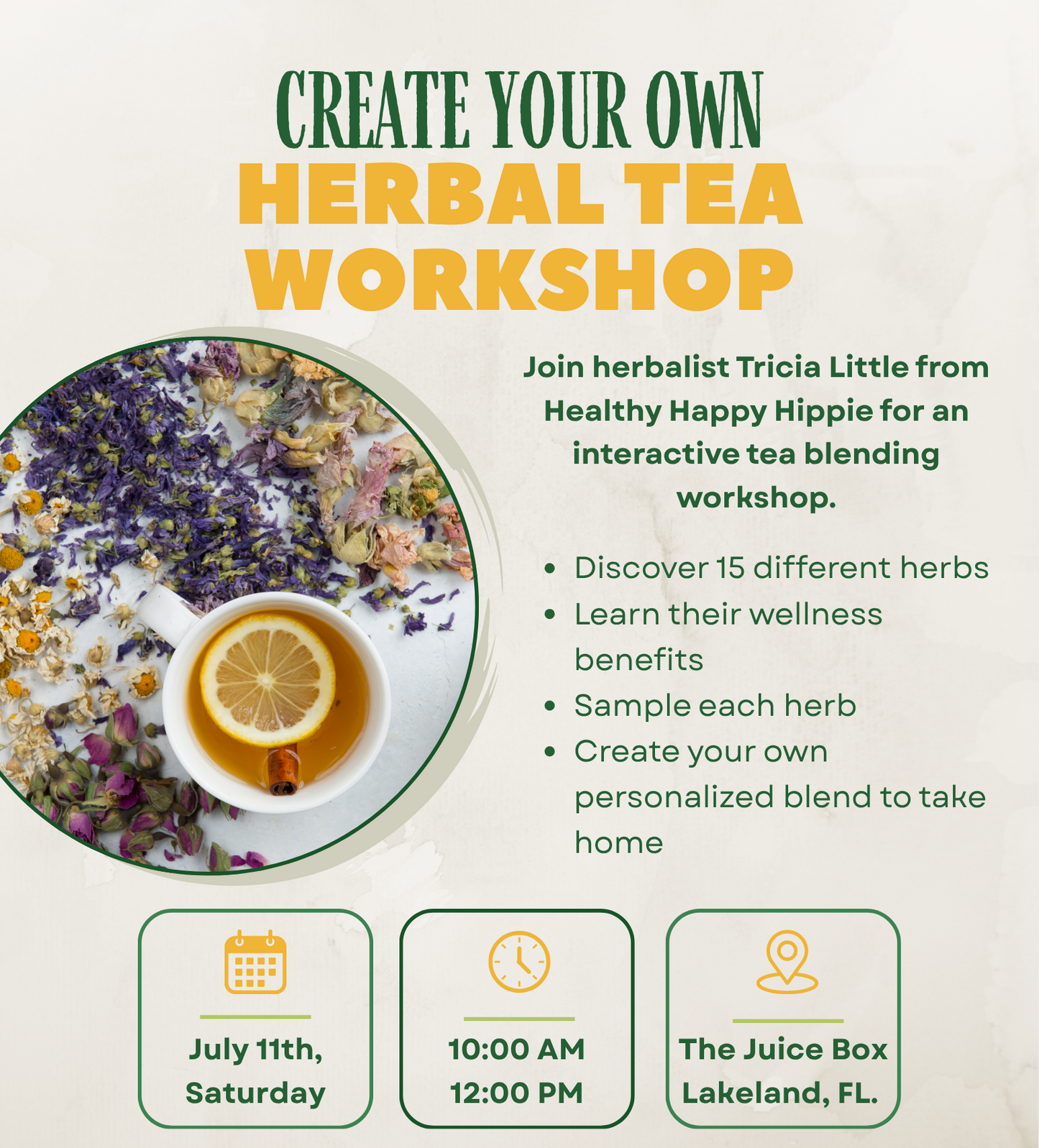 Create Your Own Herbal Tea | Workshop | Lakeland, FL.